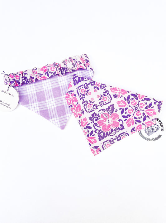Vintage Hawaii Purple + Pink Scunch-Dana