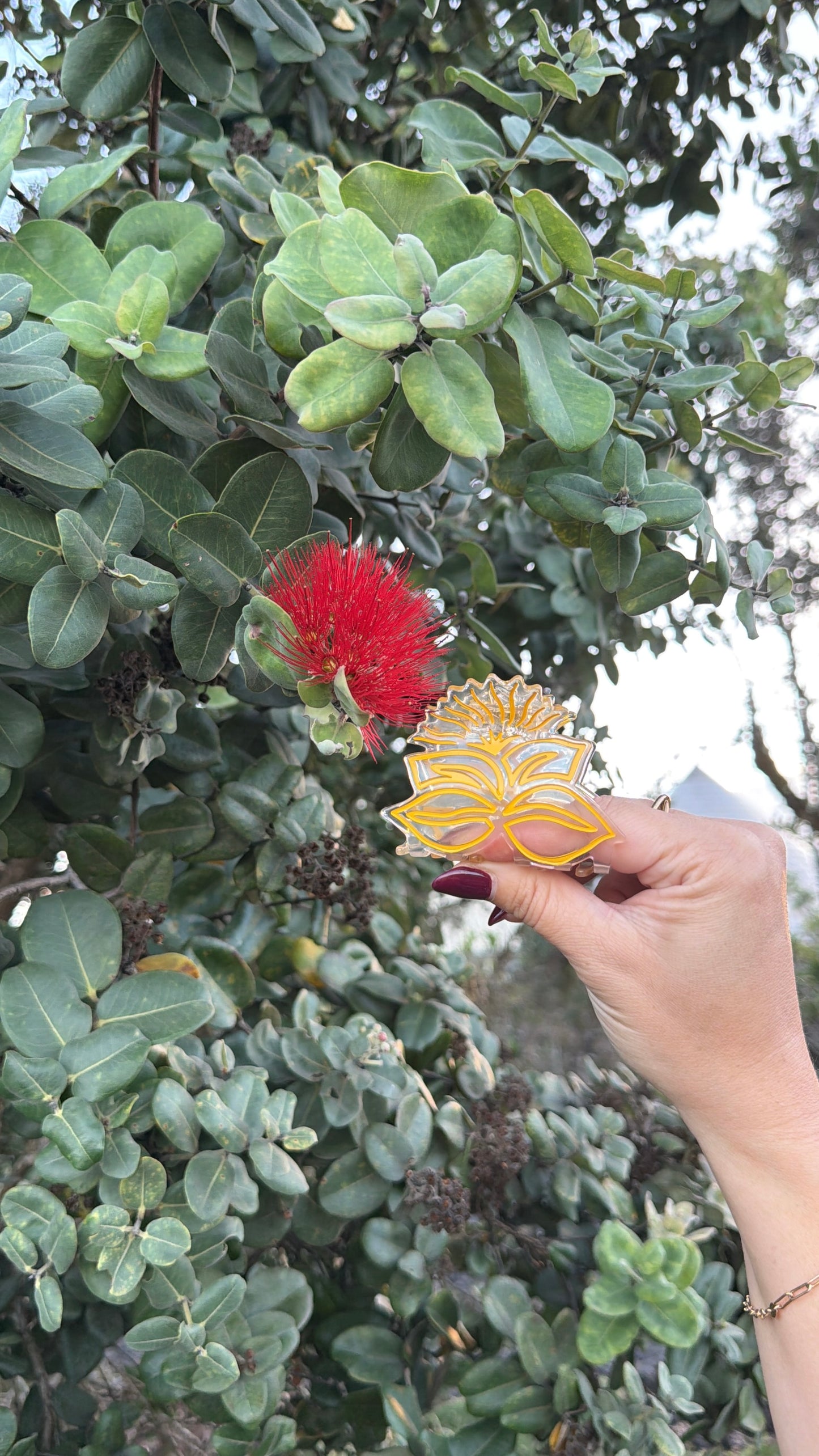 Sig Zane Designs x Coopmonsters Clear Lehua Mamo Hair Claw