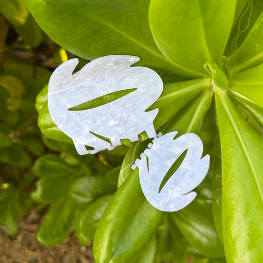 Coopmonsters White Monstera Hair Claw