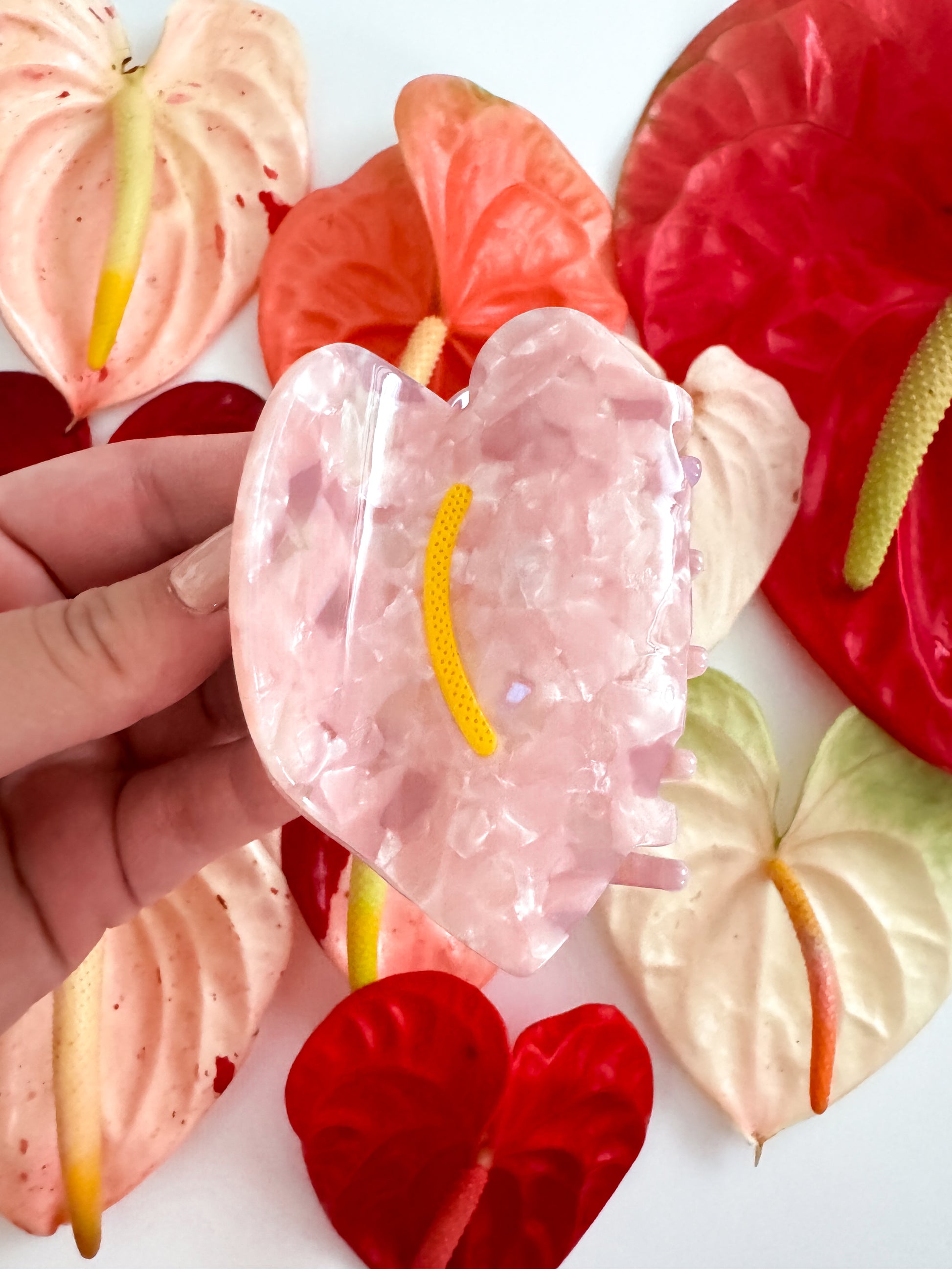 anthurium hair clip Coopmonsters Pink Anthurium Hair Claw