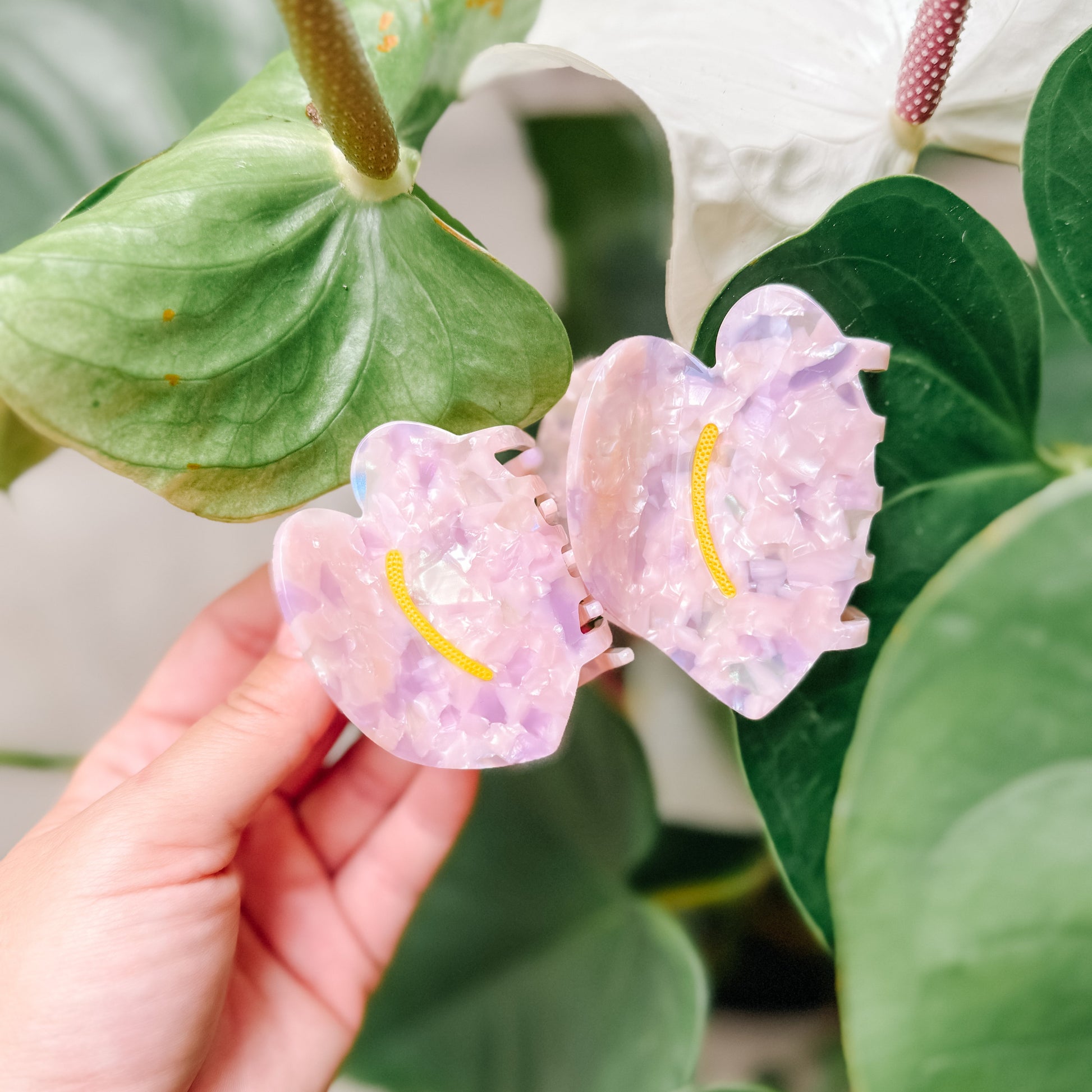 anthurium hair clip Coopmonsters Pink Anthurium Hair Claw